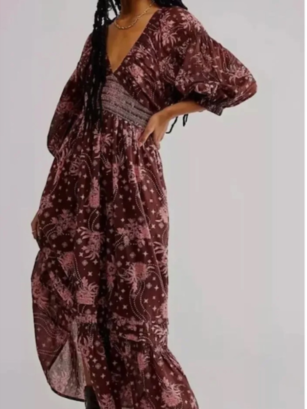 NWOT Free people Golden Hour Dress - Brown